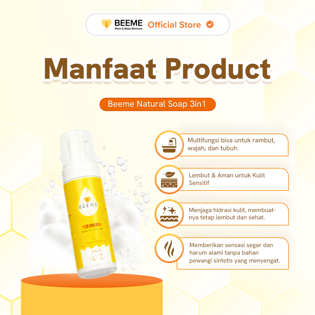 Paket Beeme Natural Soap 3 in 1 + Honey Sunscreen Lotion SPF 50+++ 25g