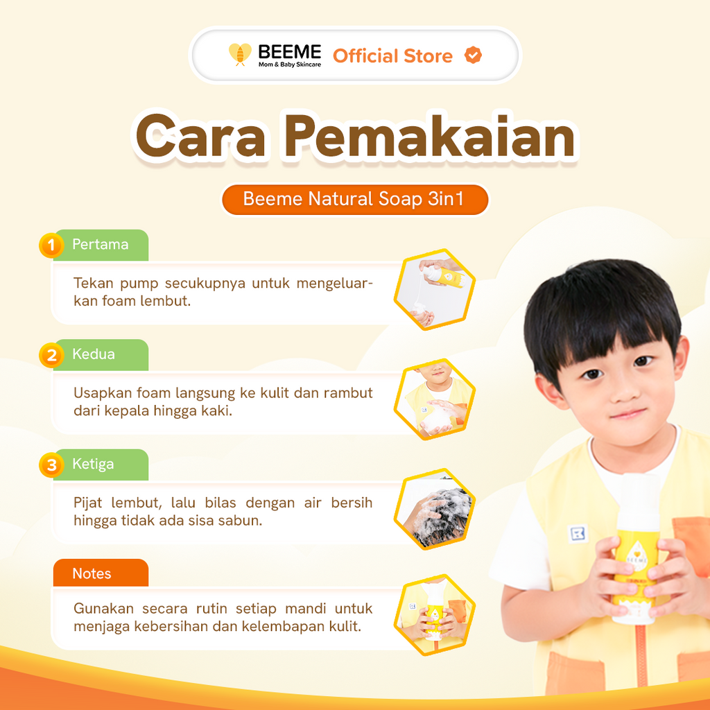 Paket Bundling (2pcs) Beeme Natural Soap 3 in 1 with Honey & Lemongrass