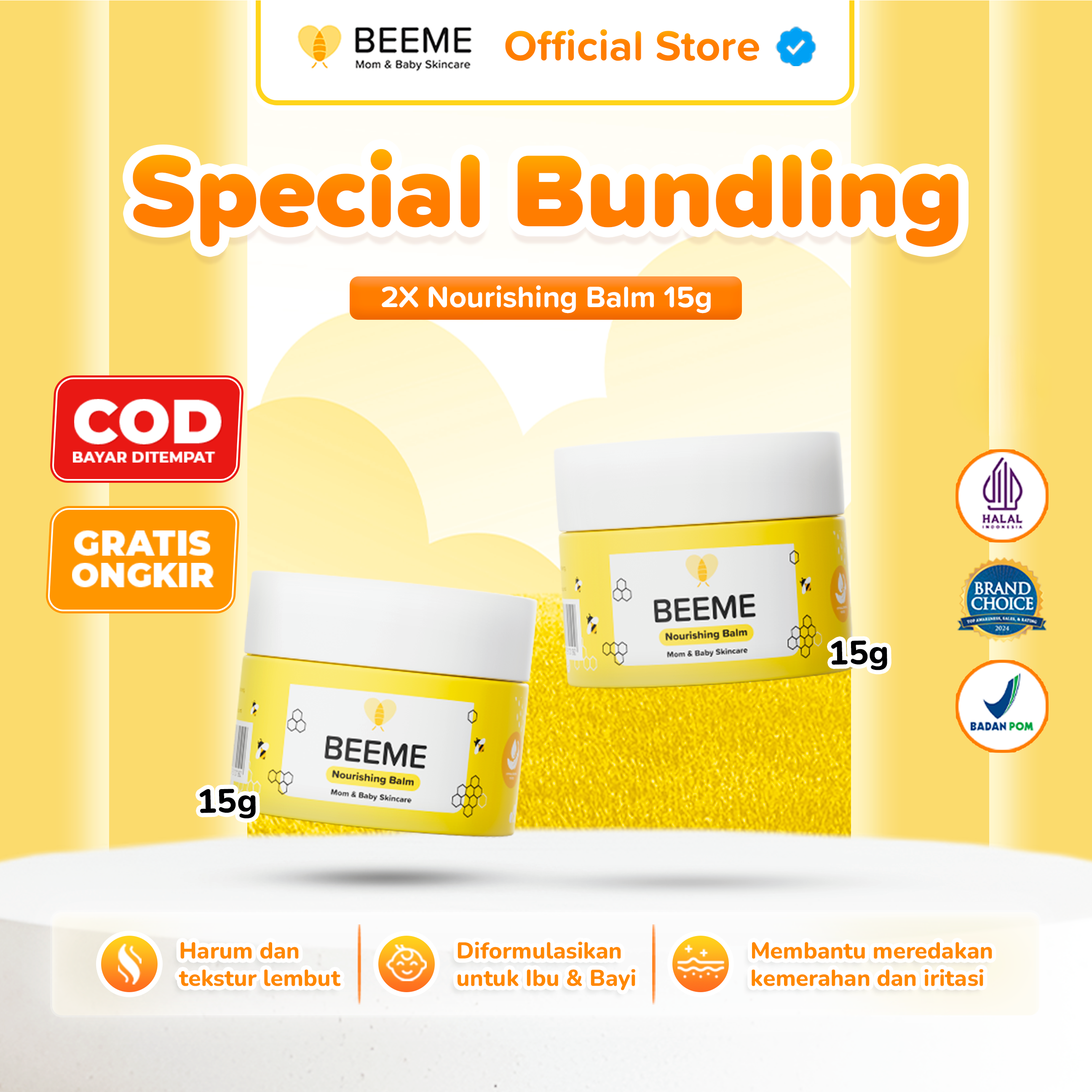 Paket Bundling (2pcs) Beeme Nourishing Balm | SKINCARE IBU DAN ANAK