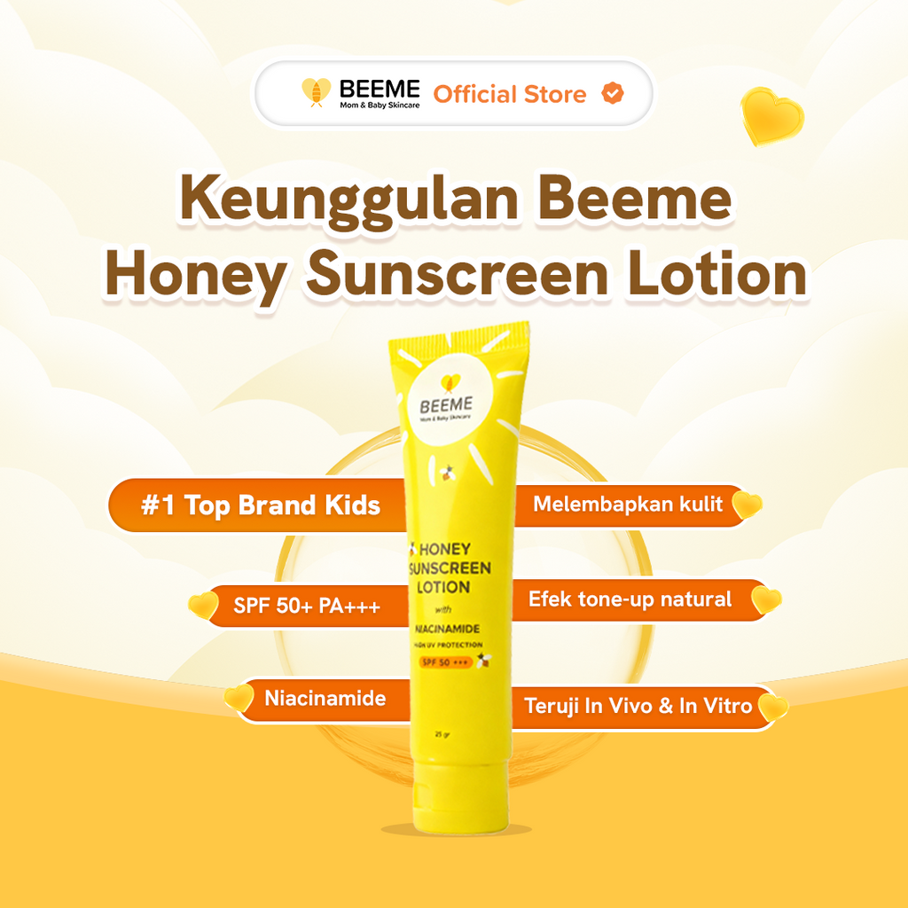Paket Bundling (2pcs) Beeme Honey Sunscreen Lotion SPF PA++ 50+++ with Niacinamide 25g