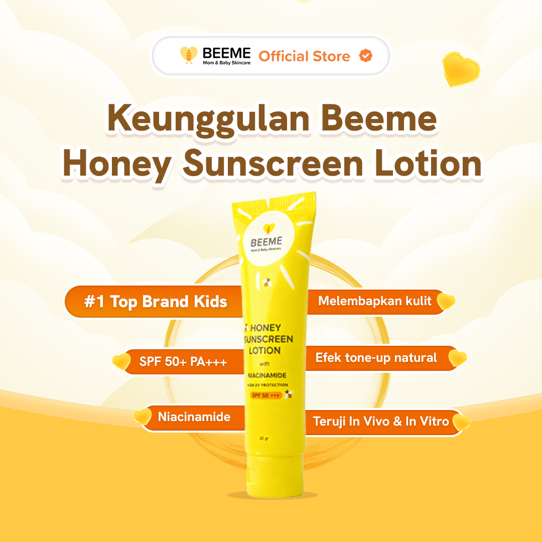 Paket Bundling (2pcs) Beeme Honey Sunscreen Lotion SPF PA++ 50+++ with Niacinamide 25g