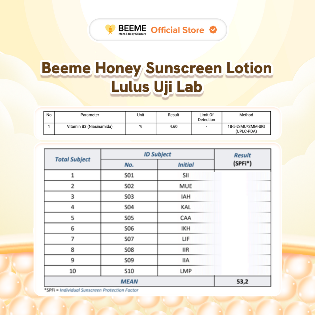 Beeme Honey Sunscreen Lotion SPF 500+++ 25g