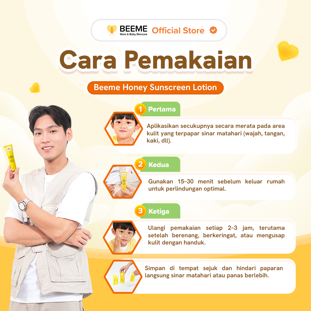 Paket Bundling (2pcs) Beeme Honey Sunscreen Lotion SPF PA++ 50+++ with Niacinamide 25g