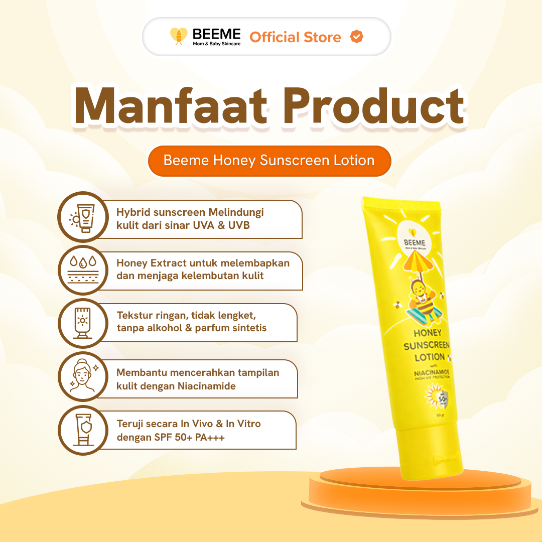 Beeme Honey Sunscreen Lotion SPF 50+++ 50g