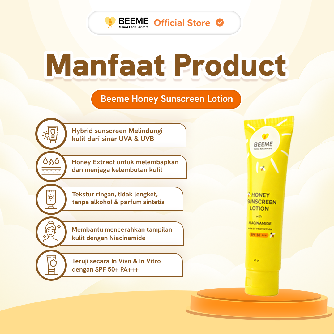 Paket Beeme Natural Soap 3 in 1 + Honey Sunscreen Lotion SPF 50+++ 25g