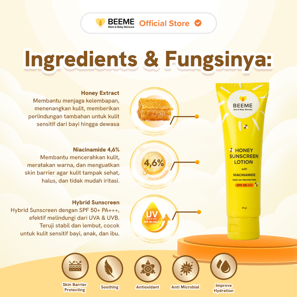 Beeme Honey Sunscreen Lotion SPF 500+++ 25g